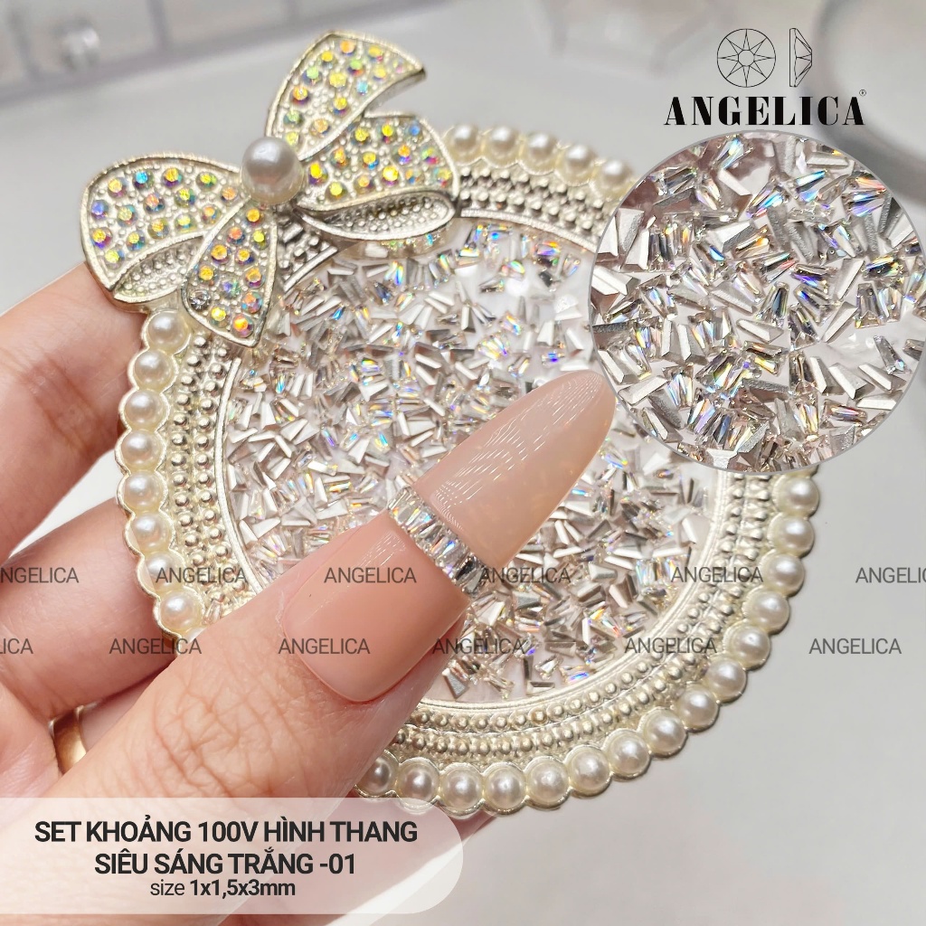 Đá Khối Nail Hình Thang Giả Úc Siêu Mini ( 100 viên 1 set ) ANGELICA - Trang Trí Móng