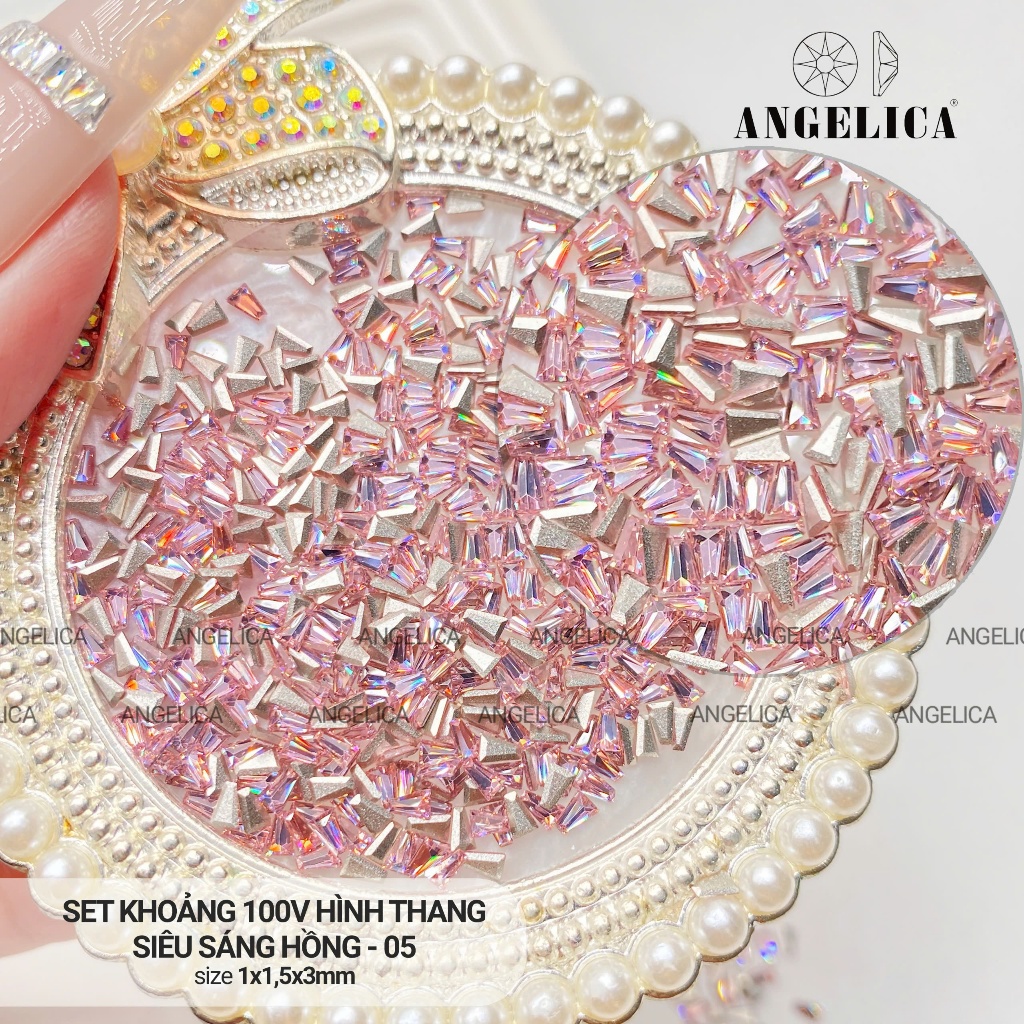 Đá Khối Nail Hình Thang Giả Úc Siêu Mini ( 100 viên 1 set ) ANGELICA - Trang Trí Móng