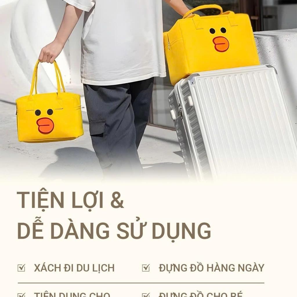 Túi Xách Du Lịch, Túi Đựng Đồ  Đa Năng Nhiều Hoạ Tiết Dạ Nỉ , Phù Hợp Du Lịch Mẹ Bỉm Sữa Phụ Nữ Sinh