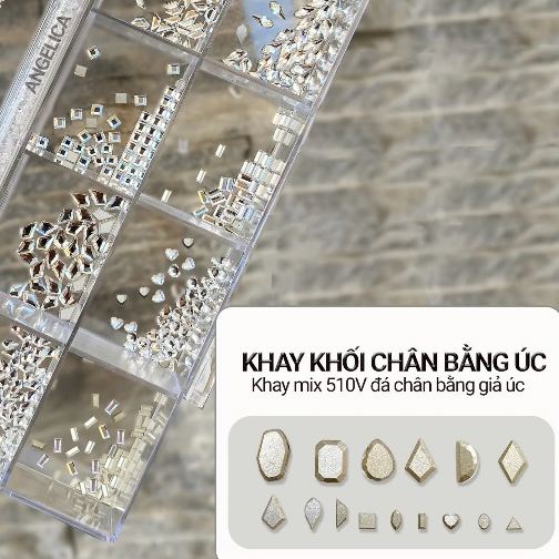 Khay Đá Nail Khối Chân Bằng Úc Kèm Phụ Kiện Móng Cao Cấp ANGELICA