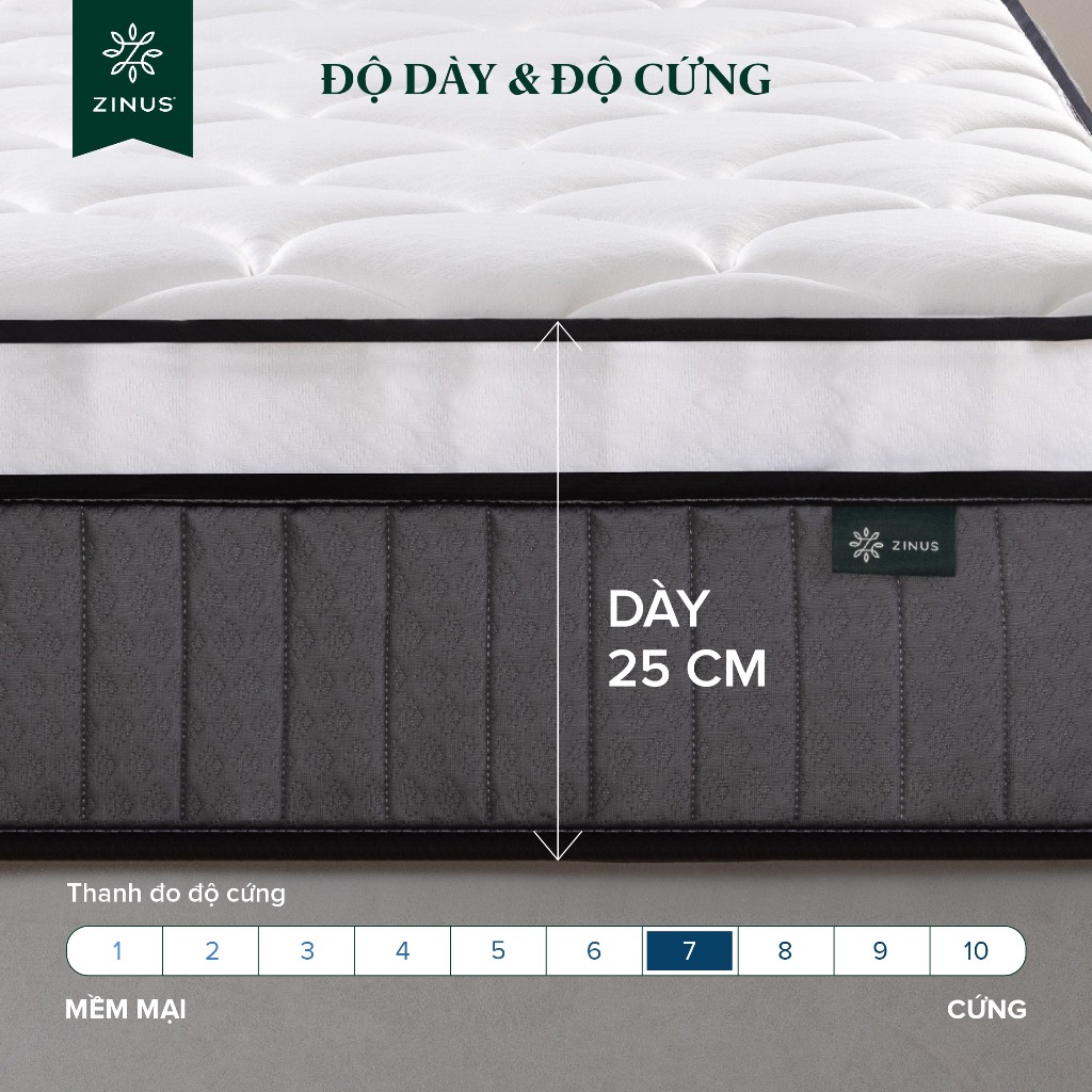 Ảnh Nệm Lò Xo Độc Lập Với 3 Tầng Foam Hỗ Trợ 25cm - 10in Euro Top OPP Pocket Spring Mattress 1