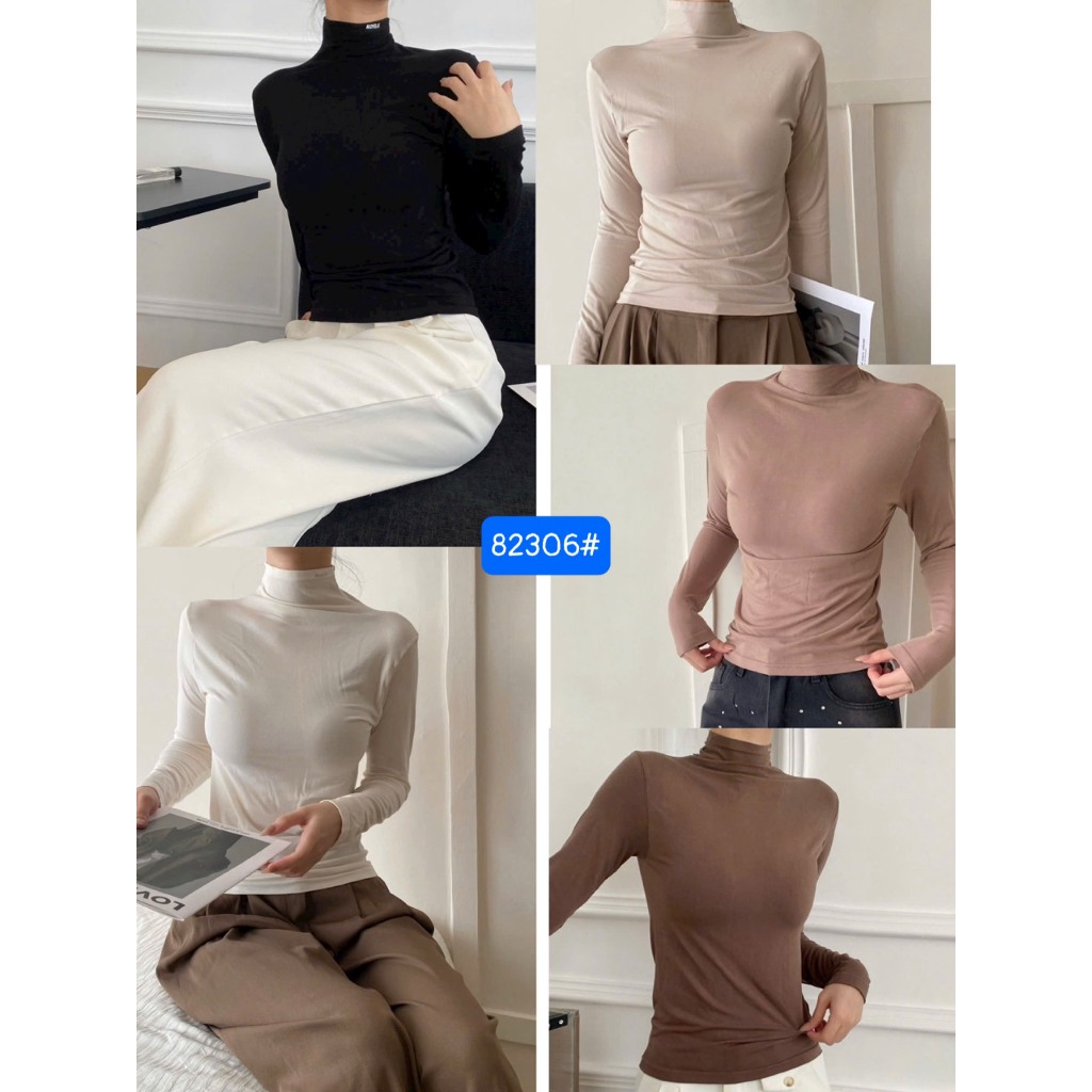 Áo Nhiệt 82306# Cổ Leo Chất Đẹp Hàng Siêu Xinh , Tôn Dáng Thêu Nhẹ Trên Cổ