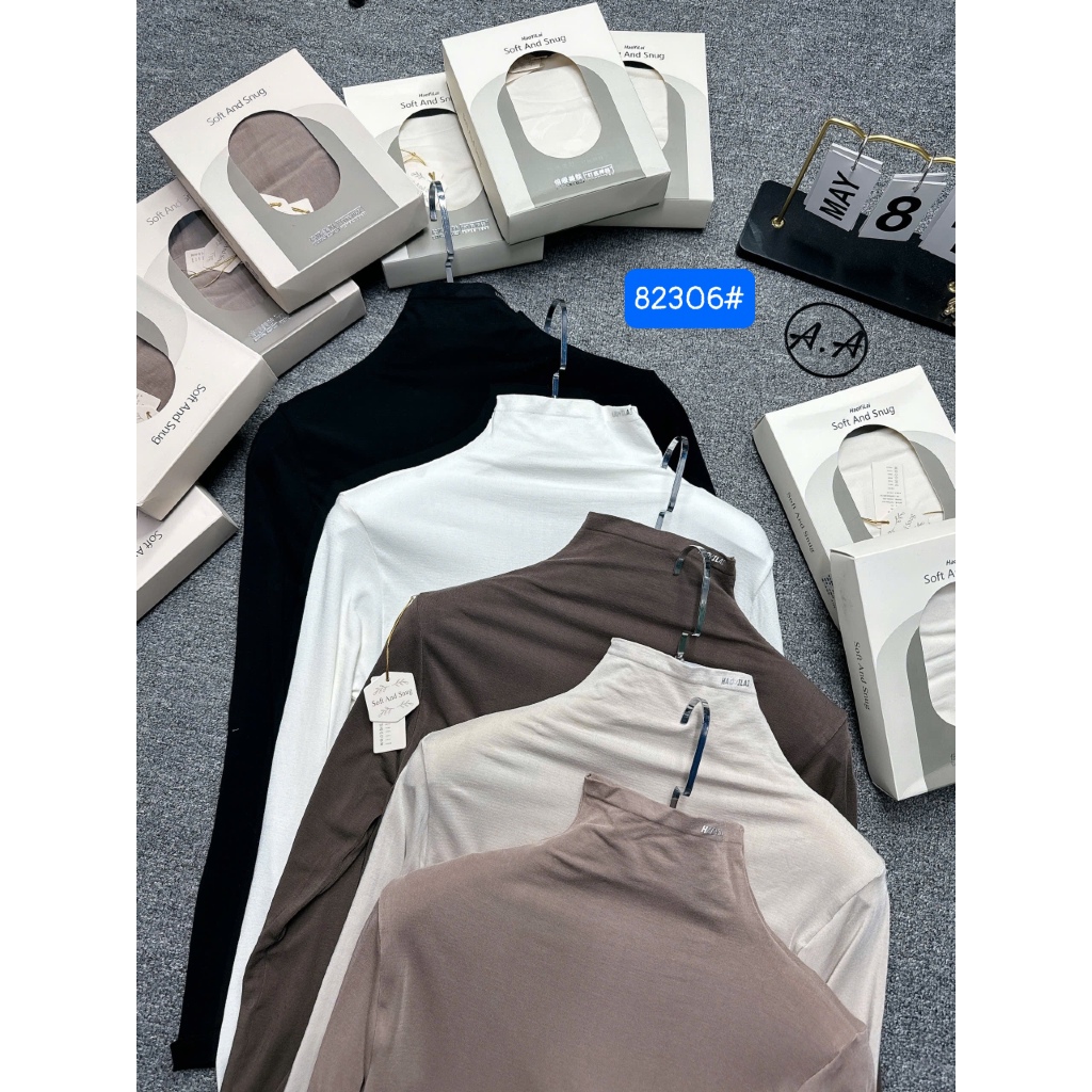Áo Nhiệt 82306# Cổ Leo Chất Đẹp Hàng Siêu Xinh , Tôn Dáng Thêu Nhẹ Trên Cổ