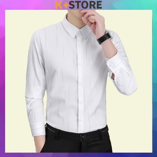 Áo sơ mi nam tay dài Thời Trang sang trọng chất vải lụa họa tiết Menswear