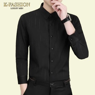 Áo sơ mi nam tay dài Thời Trang sang trọng chất vải lụa họa tiết Menswear