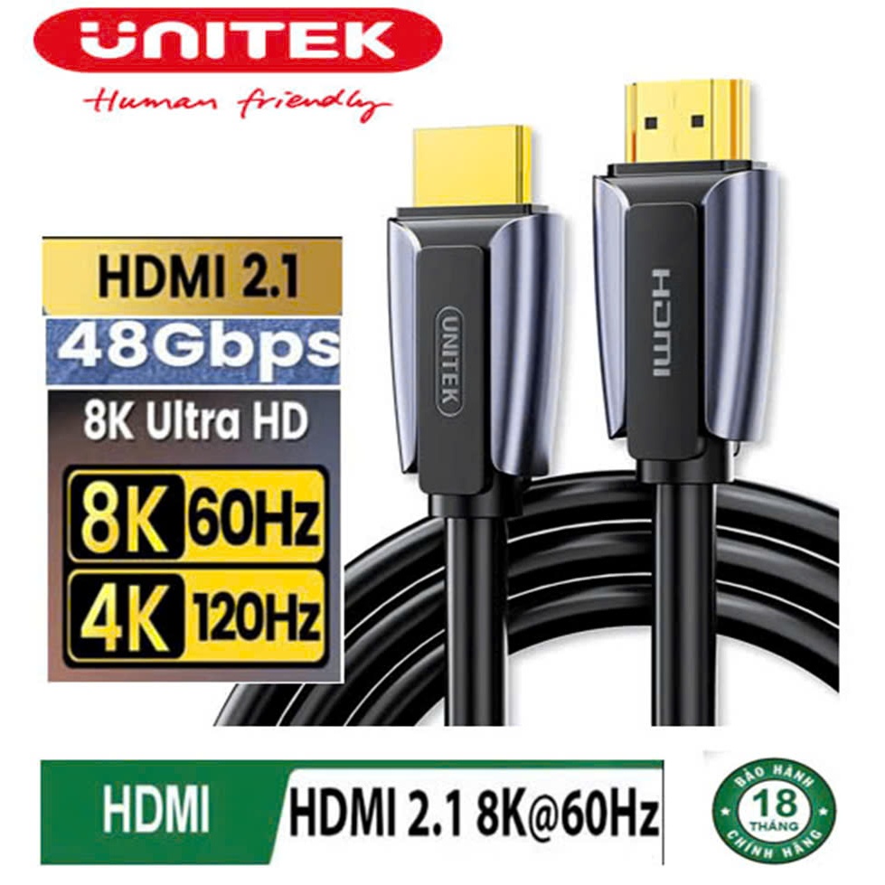 Dây Cap HDMI 2.1 UNITEK C1039ABK,truyền tải tín hiệu 8K@60Hz 48Gbps ...