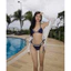 Bikini 2 mảnh cao cấp phối ren viền xanh than
