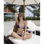Bikini 2 mảnh cao cấp phối ren viền xanh than