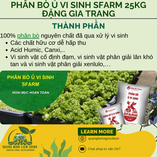 Phân Bò Ủ Vi Sinh - Phân Ủ Hoai SFARM Loại 25KG, Thích Hợp Cho Mọi Loại Cây Trồng - Đô Thị Xanh