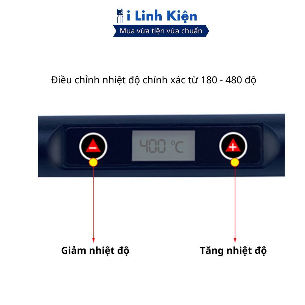 Mỏ hàn 80W 220V màn hình hiển thị LCD điều chỉnh nhiệt điện tử chính hãng ILinhkien
