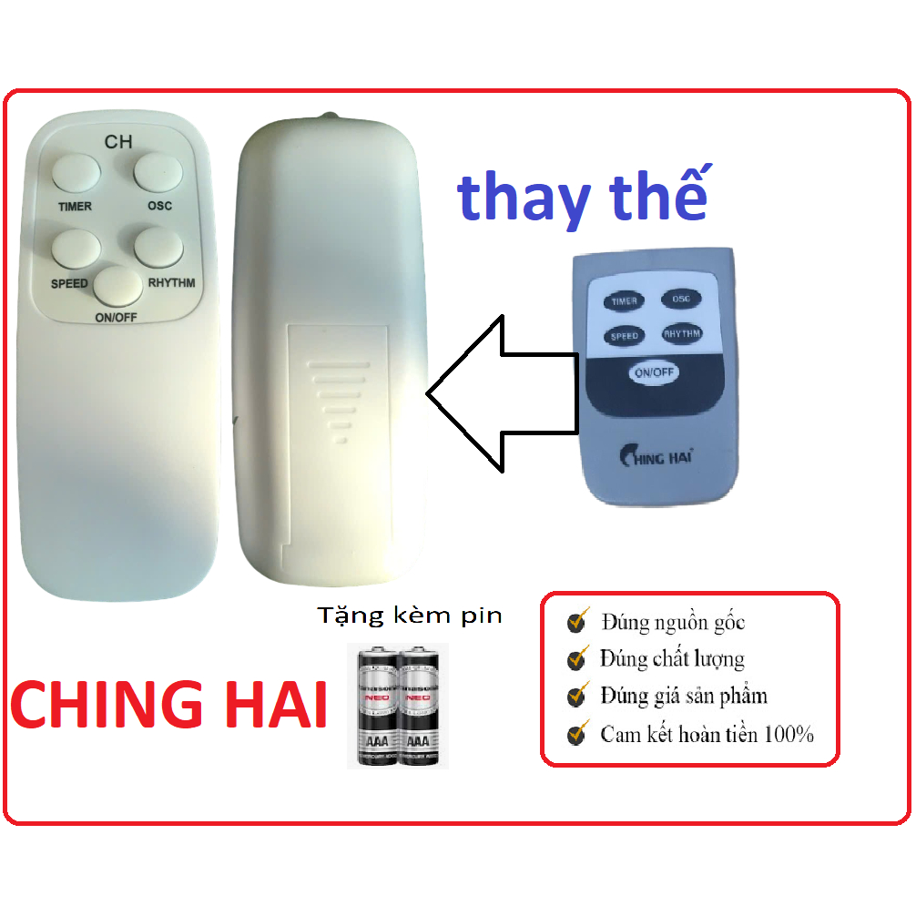 Điều khiển quạt ChingHai dùng cho mã W615A2,W615A ,HB9360A ,HS91 lỗi 1 đổi 1