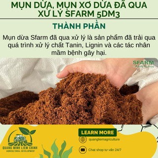 Mụn Dừa, Mụn Xơ Dừa Đã Qua Xử Lý SFARM 5dm3 Đặng Gia Trang - Mụn Dừa Trồng Cây - Đô Thị Xanh