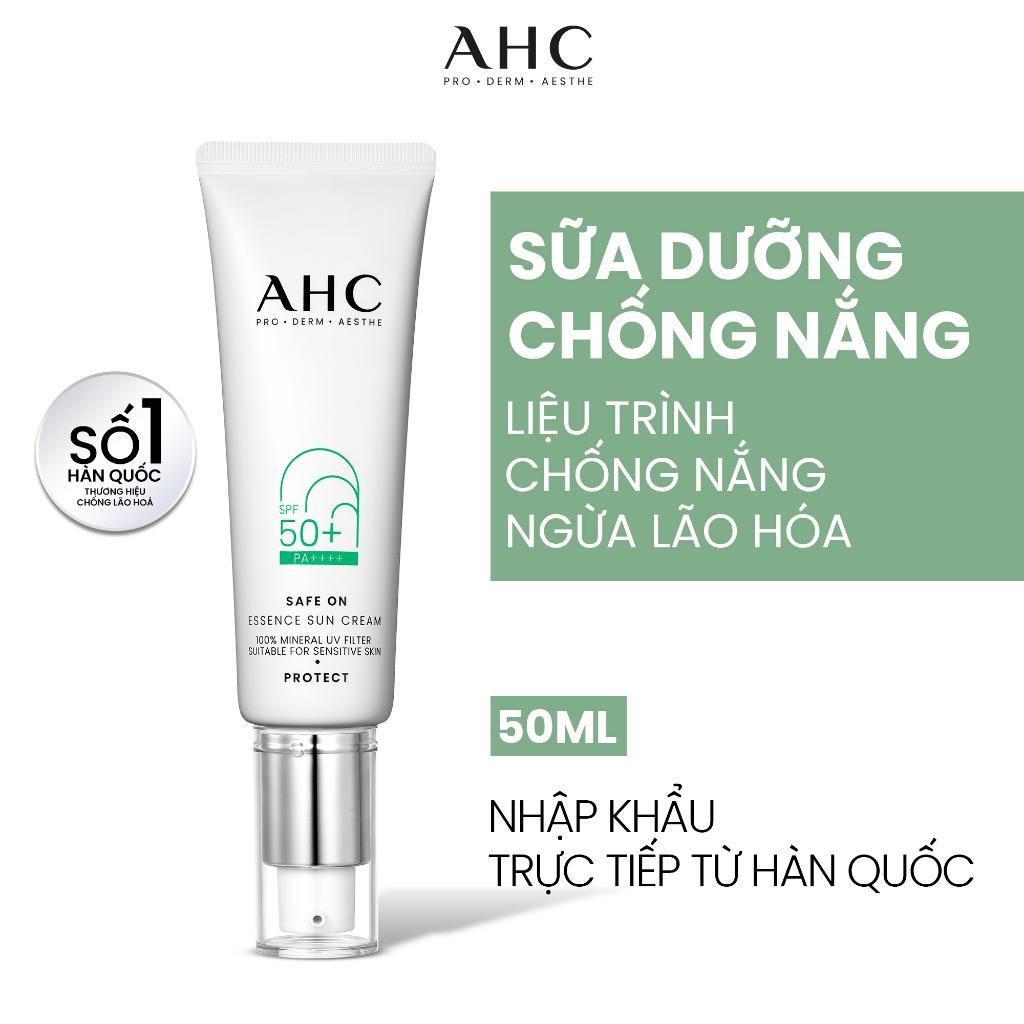 Ảnh [AHCxĐộc quyền HANNAH] Serum/ Sữa dưỡng Chống nắng Lành Tính AHC SAFE ON 40ML/ 50ML 2