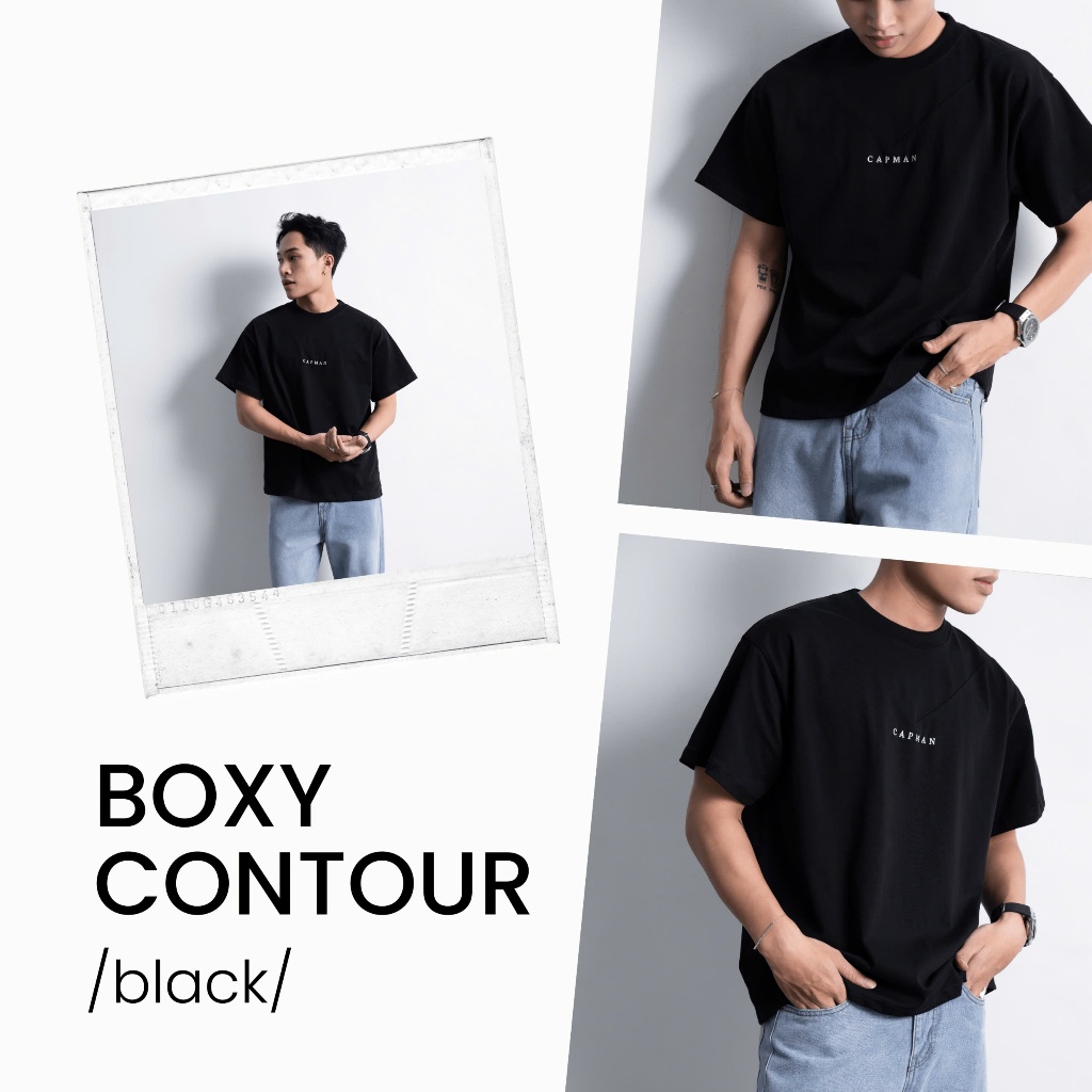 Ảnh Áo thun Boxy Tee CONTOUR dáng lửng phom rộng CAPMAN CLUB, trẻ trung thoải mái 2