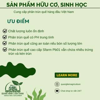 Phân Trùn Quế - Phân Bón Hữu Cơ SFARM PB01 Bọc 2KG Đặng Gia Trang - Đã Xử Lý, An Toàn, Dinh Dưỡng