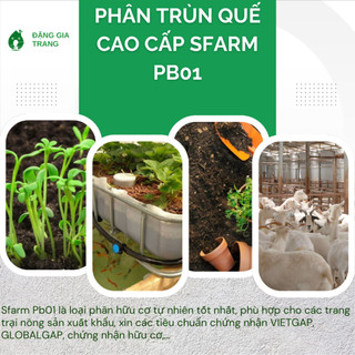 Phân Trùn Quế - Phân Bón Hữu Cơ SFARM PB01 Bọc 2KG Đặng Gia Trang - Đã Xử Lý, An Toàn, Dinh Dưỡng