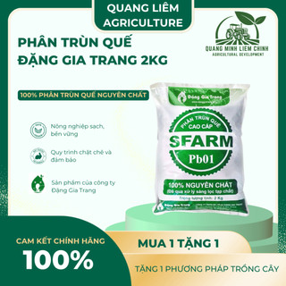Phân Trùn Quế - Phân Bón Hữu Cơ SFARM PB01 Bọc 2KG Đặng Gia Trang - Đã Xử Lý, An Toàn, Dinh Dưỡng