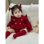 Bodysuit nhung đỏ hàng qccc thu đông cho bé gái Hàn Quốc xinh xỉu chất đẹp