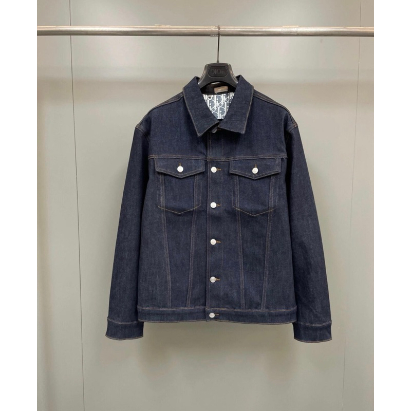 ⚡️[Hight Quality] Cả Bộ Quần Áo D1004 Denim Oblique Jacket - Màu Xanh Navy Sang Chảnh Check Mono Cao Cấp Nam Nữ