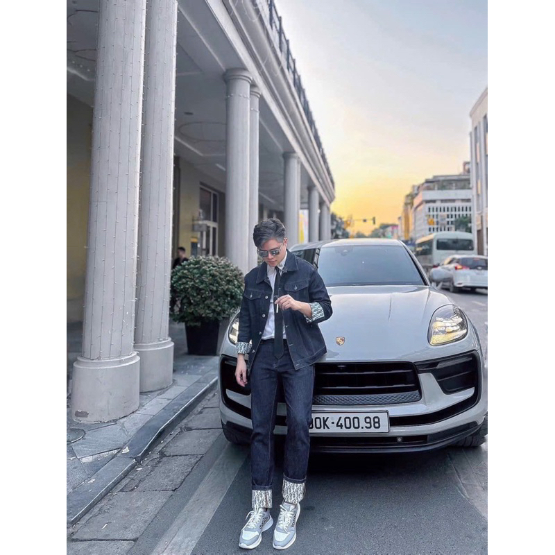 ⚡️[Hight Quality] Cả Bộ Quần Áo D1004 Denim Oblique Jacket - Màu Xanh Navy Sang Chảnh Check Mono Cao Cấp Nam Nữ