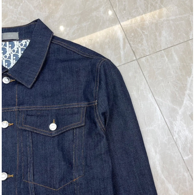 ⚡️[Hight Quality] Cả Bộ Quần Áo D1004 Denim Oblique Jacket - Màu Xanh Navy Sang Chảnh Check Mono Cao Cấp Nam Nữ