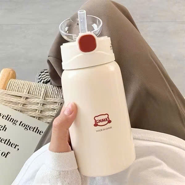 BÌNH GIỮ NHIỆT 450ML, Bình giữ nhiệt thể tích 450ML có ống hút chất liệu inox 304 Bình nước - MA: BINHGIUNHIET