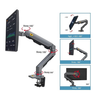 Gía Treo Màn Hình Máy Tính NB G60 27 - 45 Inch - Gía Đỡ / Tay Arm Màn Hình Cỡ Lớn [ Cao Cấp Hơn NB G40 - NB G45 ]