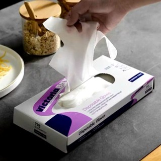 GĂNG TAY CAO SU GANG TAY LÀM BẾP,GĂNG VIC L,  Hộp 100 Găng Tay Siêu Dai Nấu Ăn Victoria Bay - MA: GANGTAY