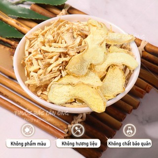 Gừng khô thái sợi 100g, gừng sạch thái lát tự chọn, trà gừng thơm cay - Lãn Ông