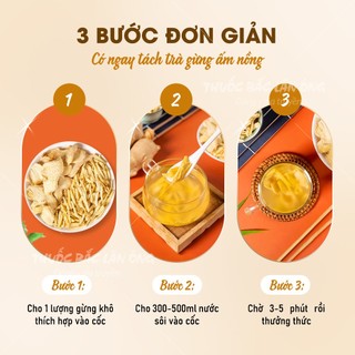 Gừng khô thái sợi 100g, gừng sạch thái lát tự chọn, trà gừng thơm cay - Lãn Ông