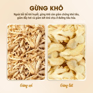 Gừng khô thái sợi 100g, gừng sạch thái lát tự chọn, trà gừng thơm cay - Lãn Ông