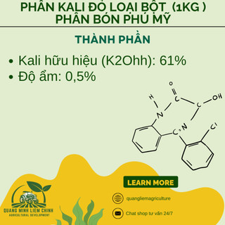 Phân Kali Đỏ PHÚ MỸ Túi 500GR/1KG (bán lẻ)  - Giúp Cây Cho Trái Lớn, Tăng Độ Tươi Bóng Cho Hoa