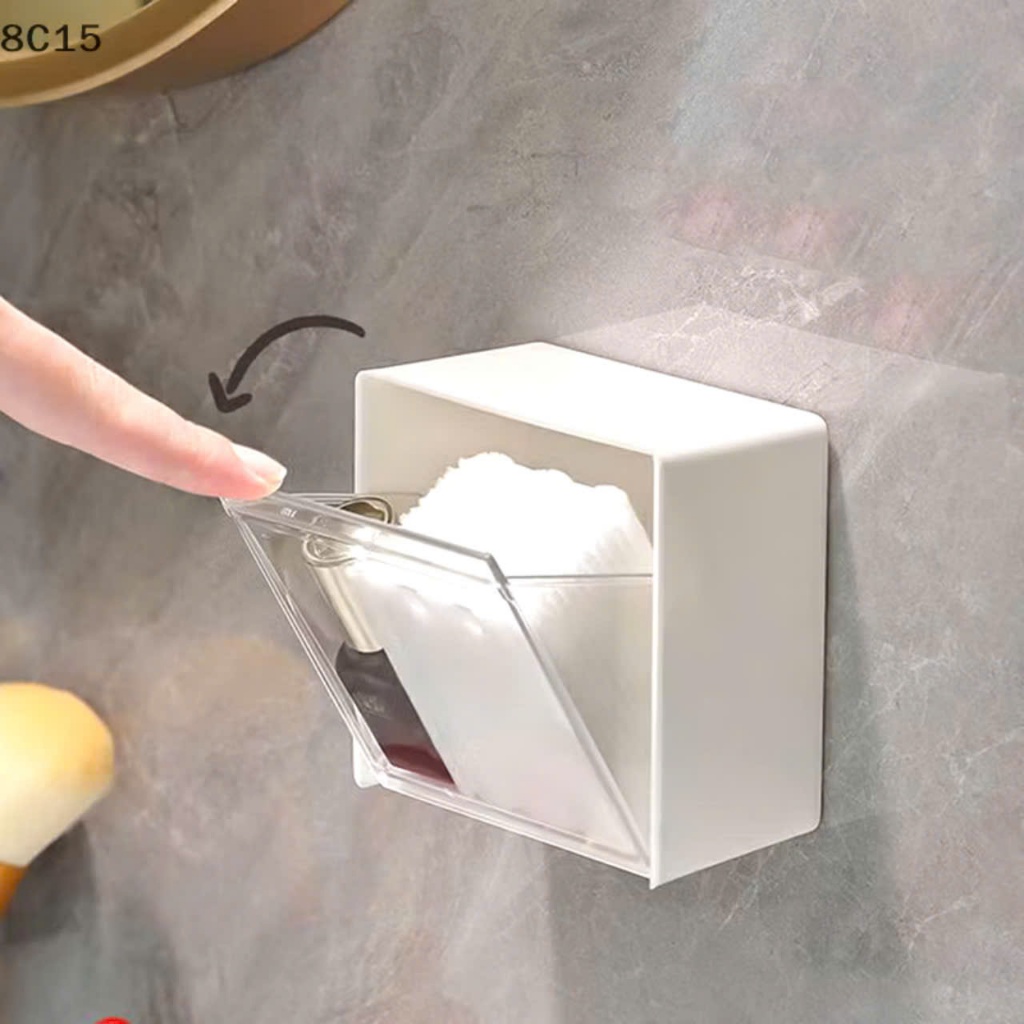 HỘP ĐỰNG ĐỒ NẮP LẬT TREO TƯỜNG,  Hộp lưu trữ treo tường Hộp đựng khăn bông bằng nhựa thiết kế bằng nhựa -  HOPDANTUONG48