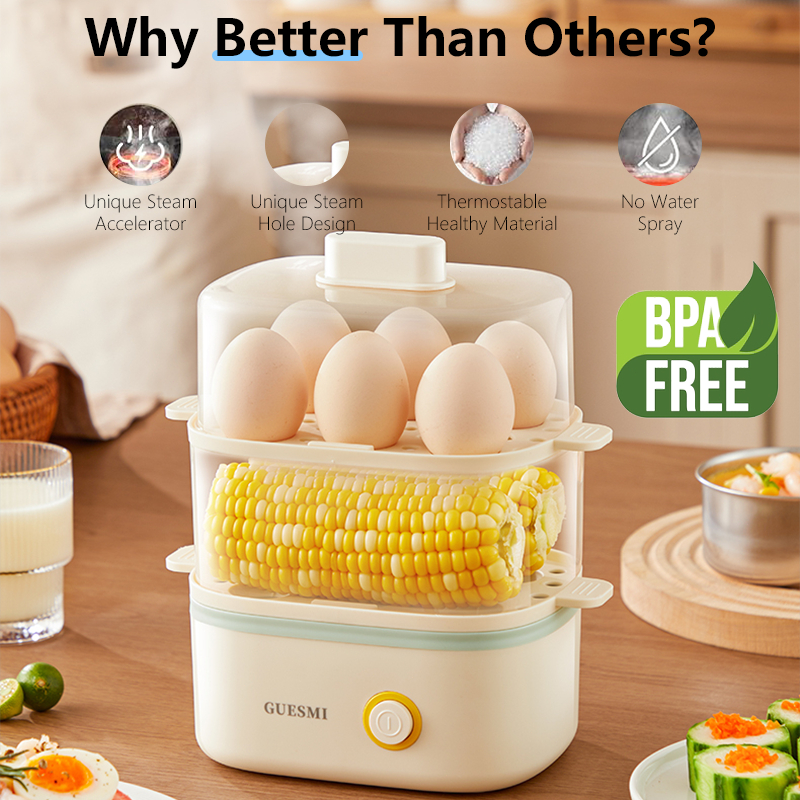 JieMi Nồi hấp điện 2 tầng đa năng - 6L- Tiết kiệm điện- Hẹn giờ- Chính Hãng- BH 18 tháng