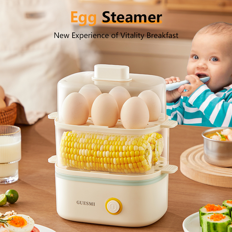 JieMi Nồi hấp điện 2 tầng đa năng - 6L- Tiết kiệm điện- Hẹn giờ- Chính Hãng- BH 18 tháng