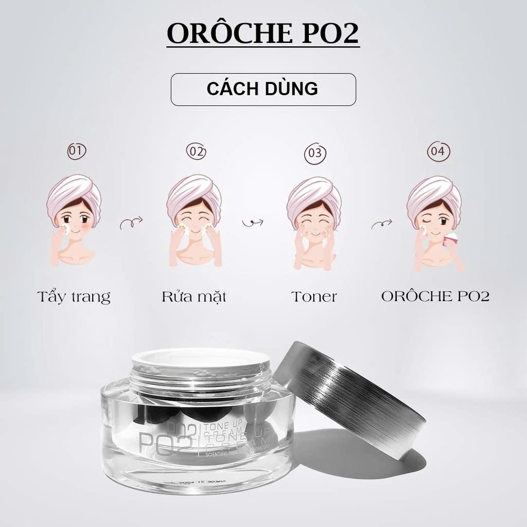 Hộp Kem Váng Sữa Po2 Tone Up Cream Của Hàn Quốc 50g