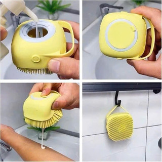 Bông tắm silicon có ngăn đựng xà bông hình vuông,  BÔNG TẮM SILICON TẠO BỌT - BONGTAMTAOBOT76
