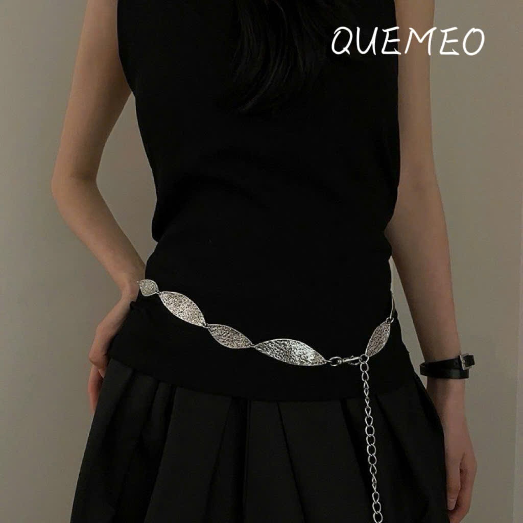 Vòng bụng Đai eo Kim loại thiết kế Xoắn vòng lặp cá tính KINKY QUEMEO thép không gỉ phối đa dạng váy hoặc quần
