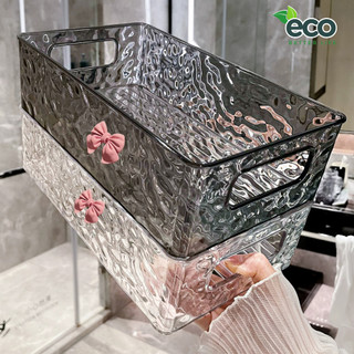 Khay nhựa trong suốt ECO, Khay đựng đồ vân kim cương sang trọng, đựng mỹ phẩm đựng đồ đa năng