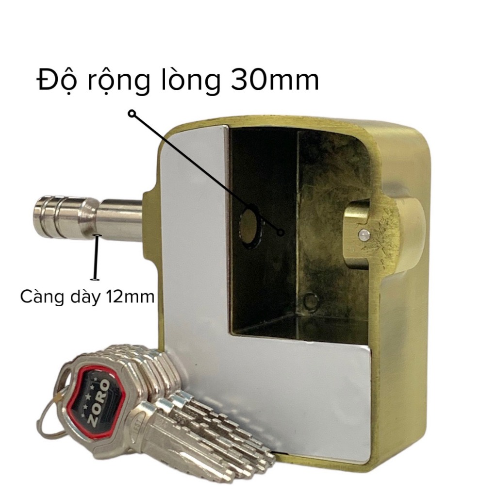 Ổ khóa chụp báo động chống trộm ZORO chìa dẹp xe hơi- chống cắt toàn diện,bảo vệ khoen cửa - âm thanh hú to rõ