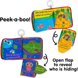 Đồ chơi treo cũi, xe đẩy sách vải cho bé khám phá - Lamaze Peek A Boo Forest Soft Book