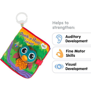 Đồ chơi treo cũi, xe đẩy sách vải cho bé khám phá - Lamaze Peek A Boo Forest Soft Book