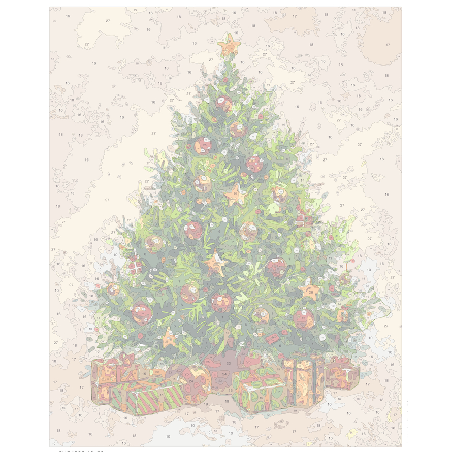Tranh số hóa Giáng Sinh Cây Thông Noel tự tô màu theo số làm quà tặng COCI có khung kèm màu SVC4082