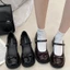 Giày Búp Bê Lolita Đế Đốc 5P Chất Da Bóng Thắt Nơ Xinh Xắn Điệu Đà