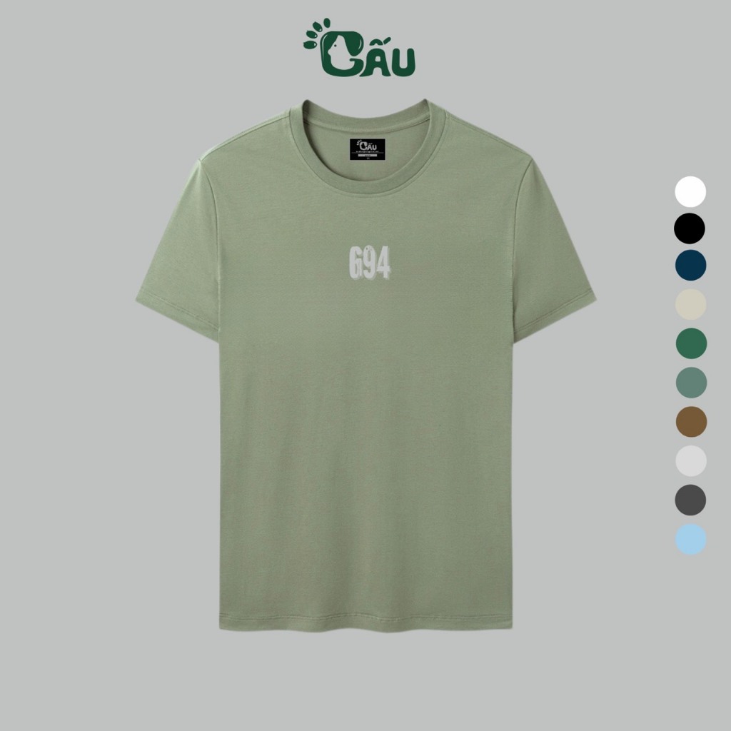 Ảnh Áo thun nam GẤU 194 cổ tròn tay ngắn vải coton co dãn, dày dặn, form regular fit - G94 2