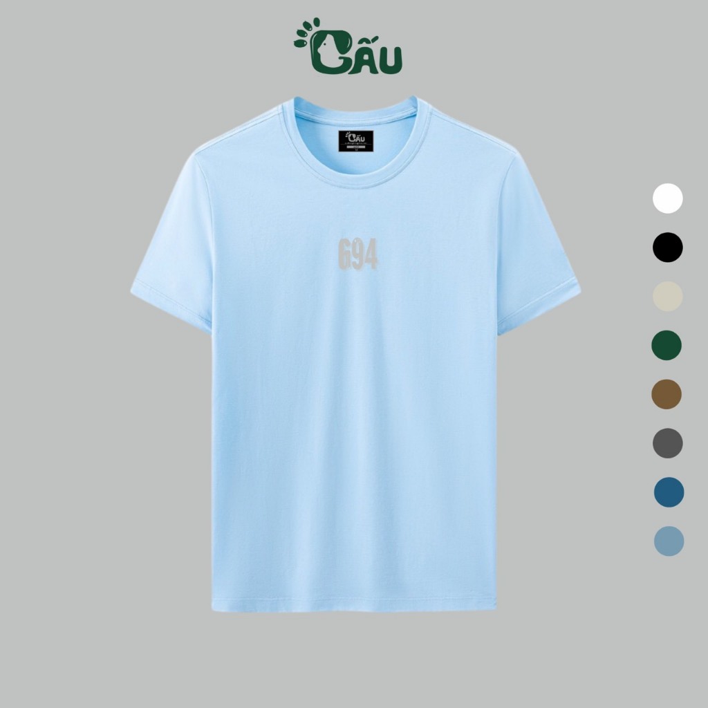 Ảnh Áo thun nam GẤU 194 cổ tròn tay ngắn vải coton co dãn, dày dặn, form regular fit - G94 3