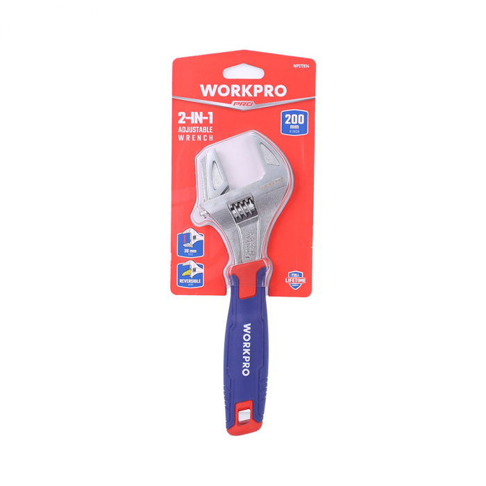 Mỏ lết đa năng 2 trong 1 (cờ lê + kìm nước) WP272014 WORKPRO 8 inch 200mm điều chỉnh được, ngàm mở rộng tối đa 42mm