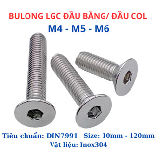 Bulong lục giác đầu col, lục giác đầu bằng Inox304 M4 (4 li) M5 (5 li) M6 (6 li) dài từ 10mm - 60mm.