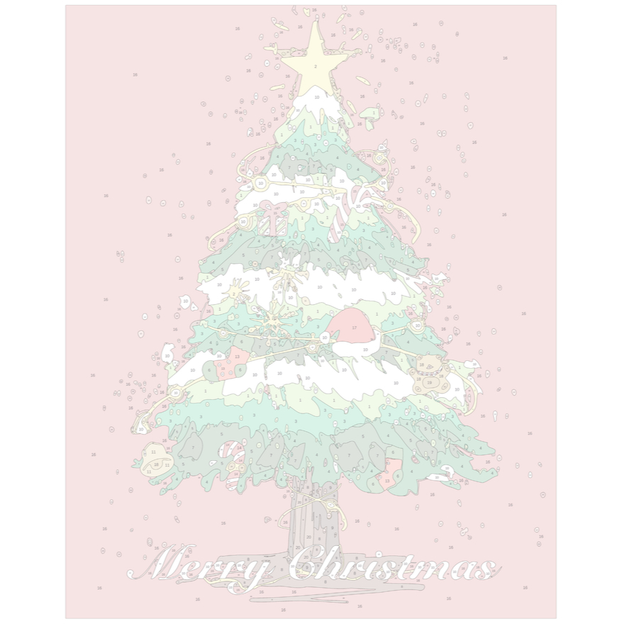 Tranh tô màu theo số Giáng Sinh Cây Thông Noel làm quà tặng Handmade COCI có khung đã căng SC4005