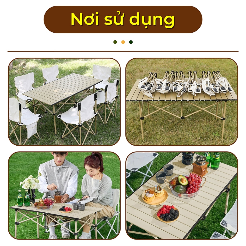Ảnh Bàn cắm trại gấp gọn model TSD53 cm GOLD, đa năng, dã ngoại, có thể gập lại, 3